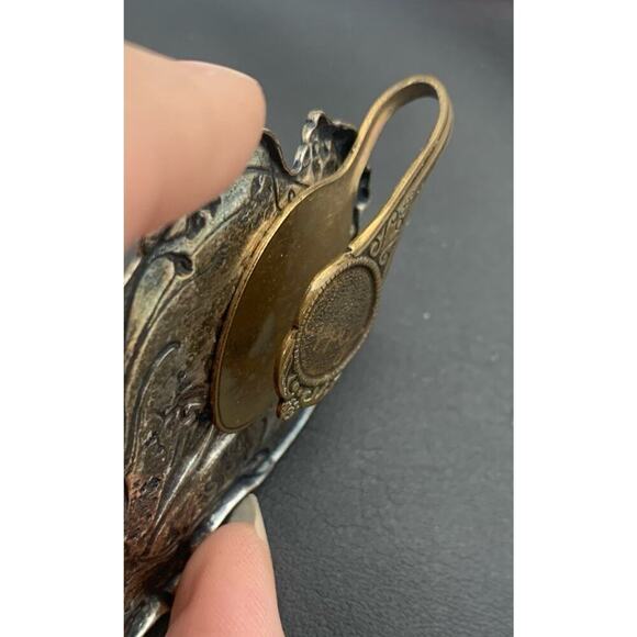 Vintage Handmade Mixed Metal Spoon Utensil Grapevine Dress Clip Brooch Beautiful - Picture 4 of 5